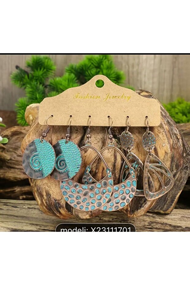 3-piece Retro Style Earrings Set
