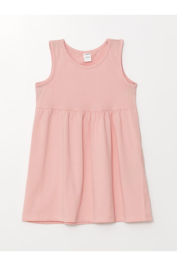 Bisiklet Yaka Kolsuz Çiçekli Kız Bebek Elbise 3'lü - 3