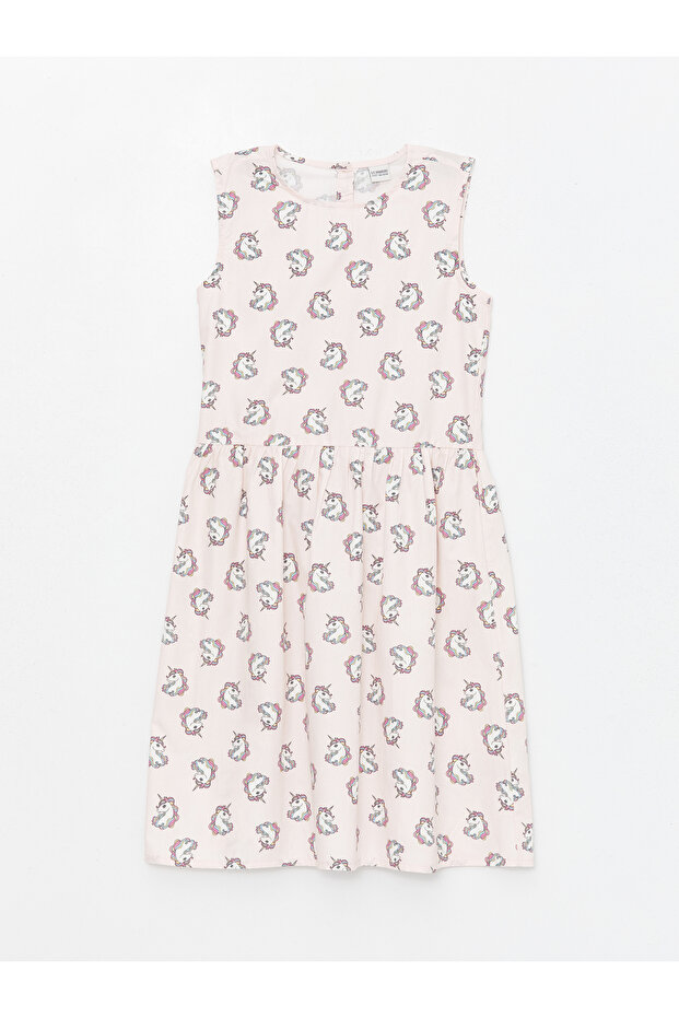 Gemustertes Mädchenkleid mit Rundhalsausschnitt – 2er-Set - 2