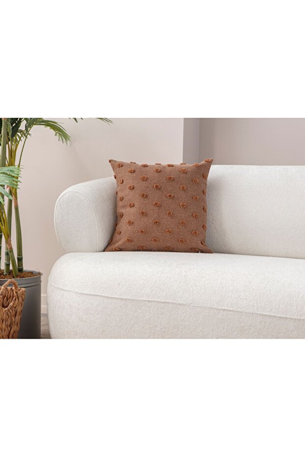 Decorative Polka Dot Linen Fabric Throw Pillow Cover 43x43