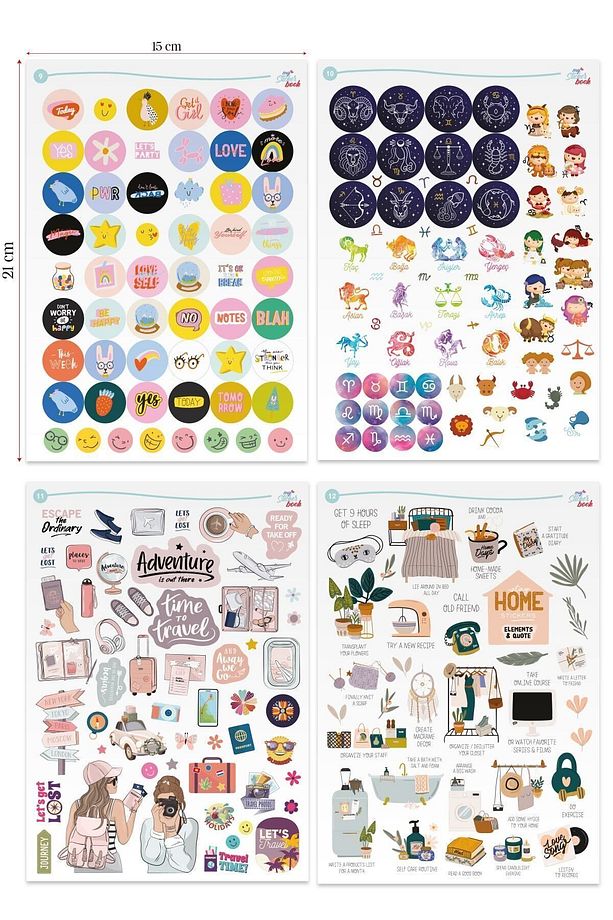 My Sticker Book , Etiket Kitabı , 1000 Adet Sticker , 16 Sayfa ( A5 Boyut) - 8