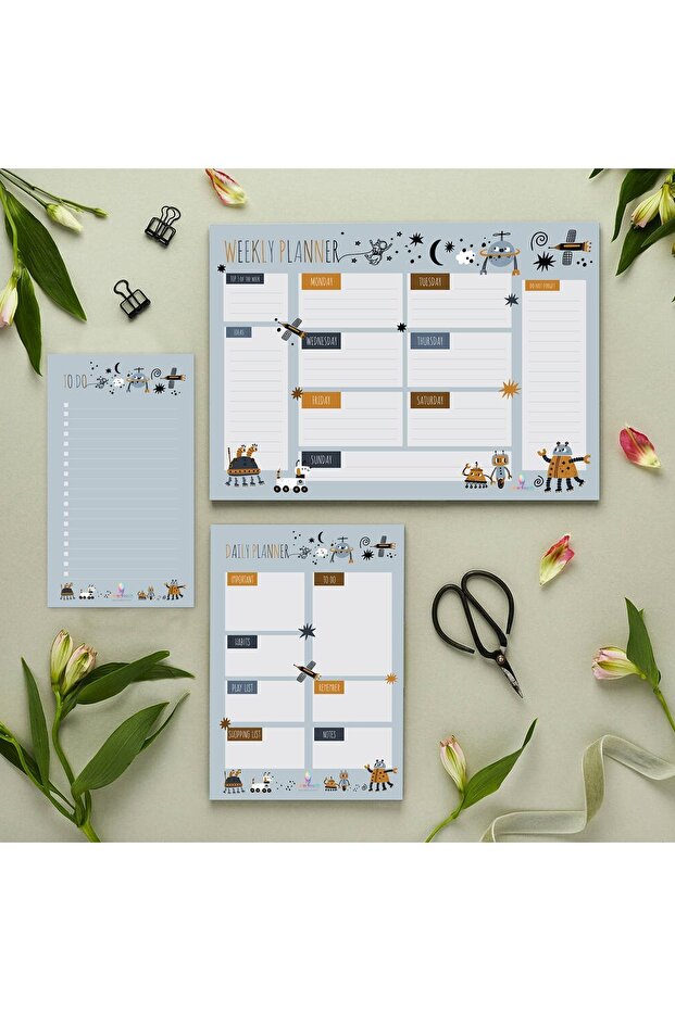 Ders Çalışma 3 Lü Defter Planner Set - 1