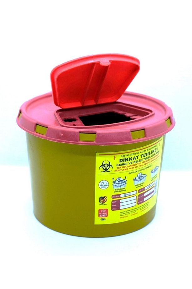 5 Adet 1,2 lt Mini Kesici Ve Delici Tıbbi Enfekte Atık Kutusu - 7
