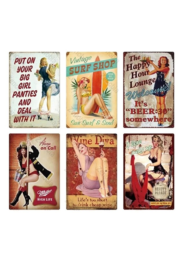 Metal Askılık Tekli 12x13cm Handbag Diva So Many Handbags So Little Time Kadın Çanta Vintage - 8