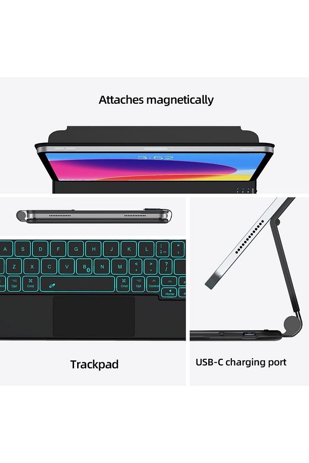 Ipad Pro 12.9" 2021.2022 5. 6. Nesil Uyumlu M1,m2 Magic Keyboard Touchpad Işıklı Klavyeli Kılıf - 4