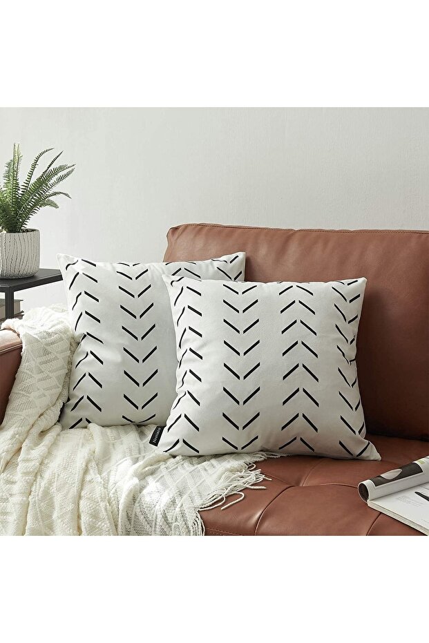 غطاء وسادة مطبوع على الوجهين من سلسلة Home Boho بتصميم بوهيمي عرقي مكون من قطعتين