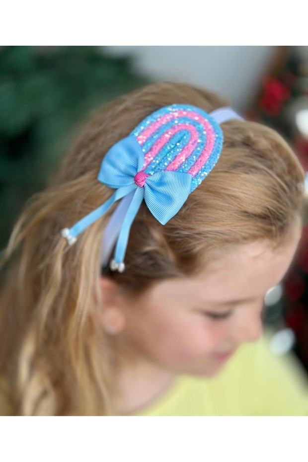 Luxury Fashion Giant Silvery Lollipop Candy Ice Cream Bow Crown Female Child Crown Blue Pink