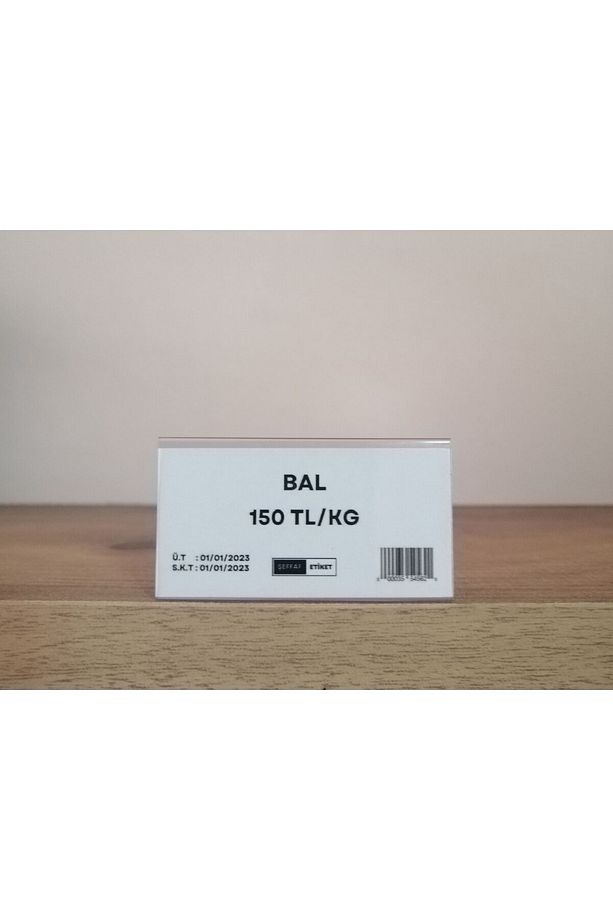 10 Adet Yapışkanlı PVC Etiketlik 6x3 cm Siperli Yapışkanlı Raf Önü Fiyat Ürün isimlik Fiyatlık - 8