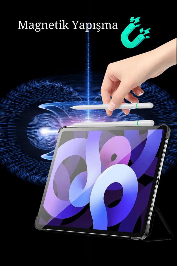 iPad 10. Nesil Uyumlu Pencil USB-C Avuç İçi Red Eğim Özellikli Bluetooth Bağlantılı Stylus Kalem - 3