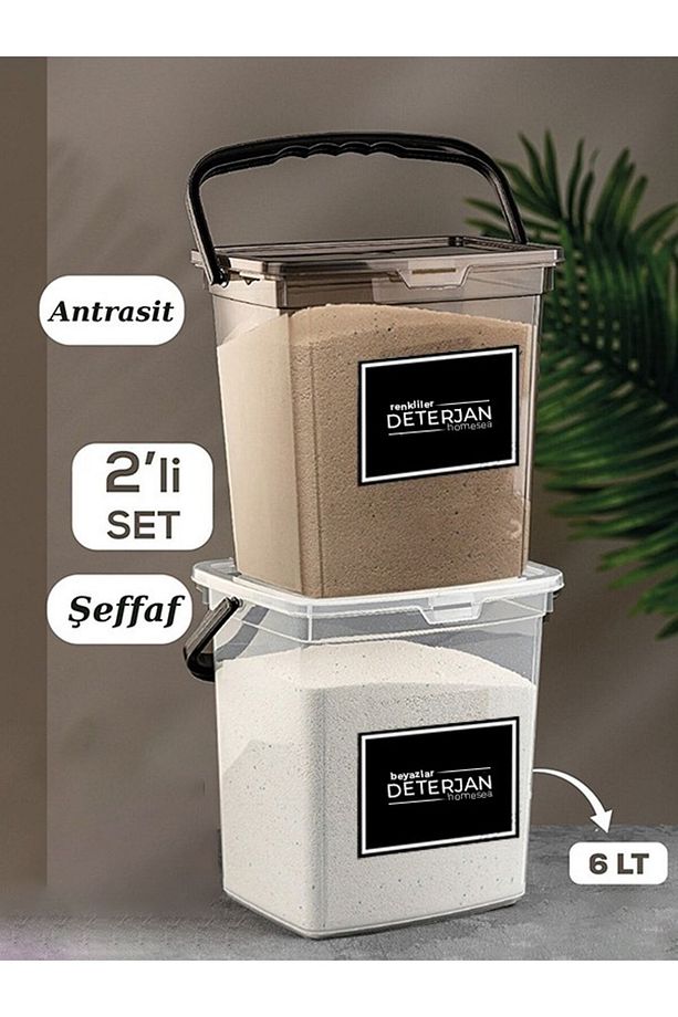 Deterjan Kutusu 2'li Renkliler Ve Beyazlar Için 6 Litre Deterjan Saklama Kutusu - 1