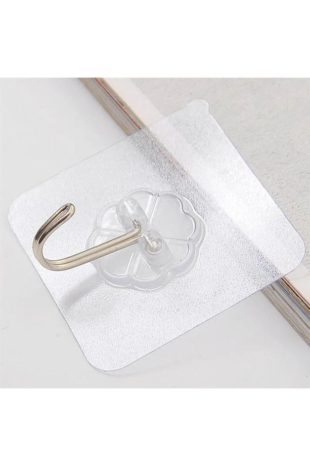 1 Adet 6x6cm Şeffaf Güçlü Kendinden Yapışkanlı Kapı Duvar Askıları Ağır Yük Taşıma. - 7