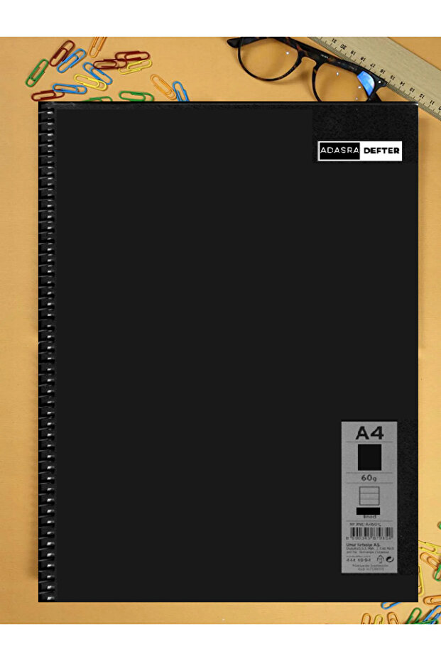 دفتر ملاحظات مقاس A4 حلزوني بغطاء من البولي بروبيلين مكون من 96 ورقة دفتر ملاحظات مسطر / 2 قطعة / مجموعة - 8