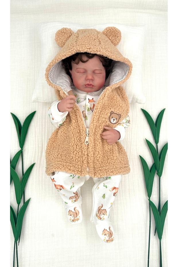 Plush Fleece Baby Hooded Vest Teddy Bear