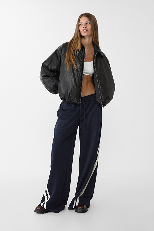 Suni deri şişme mont - 2