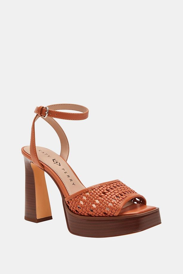 The Steady Ankle Strap Kadın Taba Hasır Topuklu Sandalet - 5