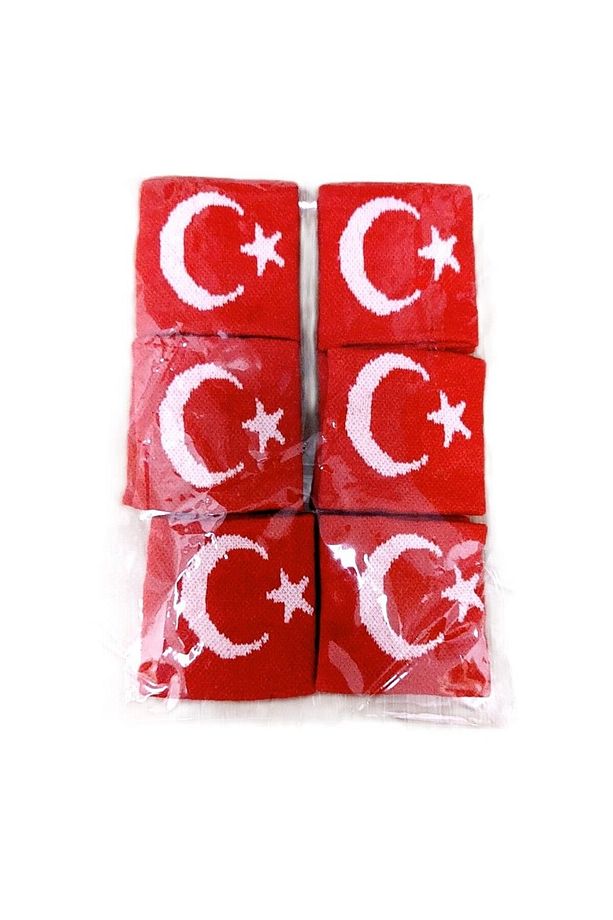 Türk Bayraklı Havlu Bileklik 12 Adet - 2