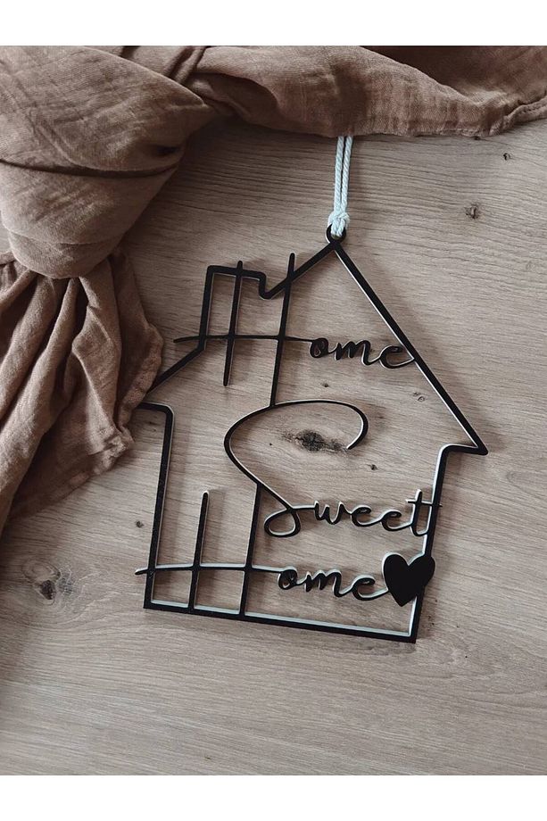 Home Sweet Yazılı Home Kapı Süsü - Evim Tatlı Evim Yazısı - 2