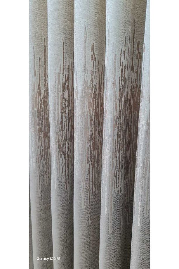 Issa Pano Fon Perde Sütlü Kahve Krem ((tek Kanat))(sık Pile)((en 100 X 250 Boy)) - 5