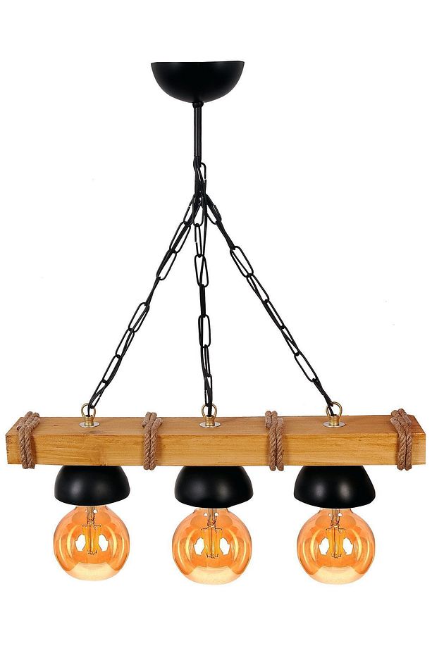 Ahşap Rustik Avize 3'lü - 1