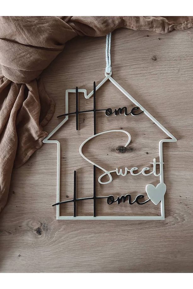 Home Sweet Yazılı Home Kapı Süsü - Evim Tatlı Evim Yazısı - 1