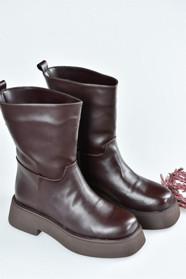 Kahverengi Kalın Tabanlı Günlük Kadın Bot L610067109 - 6