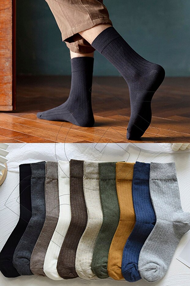 Unisex 10 Pairs Colorful Seasonal Socks