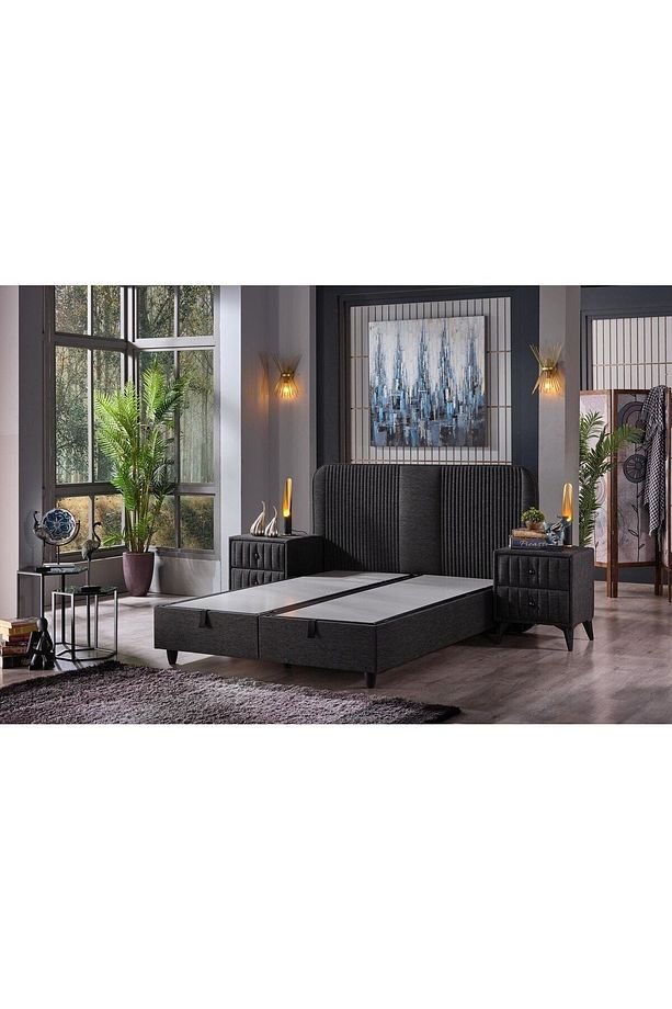 Floransa Torba Yaylı Kendinden Pedli 4 Mevsim Omurga Destek Süngerli Yatak+Baza+Baza Başlığı - 5