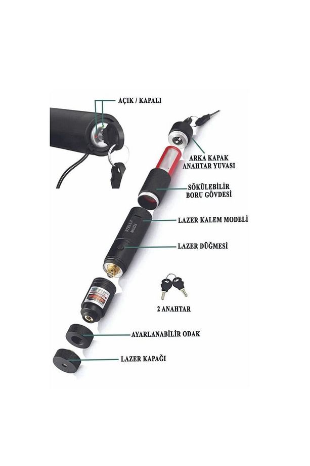 Laser Pointer Şarjlı Güçlü Yeşil Lazer Metal Kasa - 2