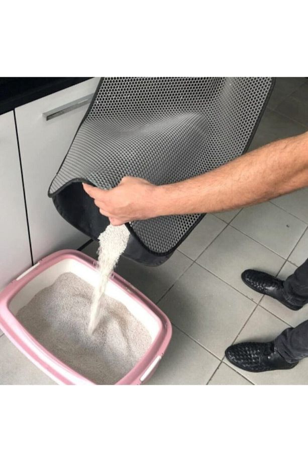 Elekli Kedi Tuvalet Önü Kedi Kum Paspası 1. Sınıf Materyal 40x60 - 4