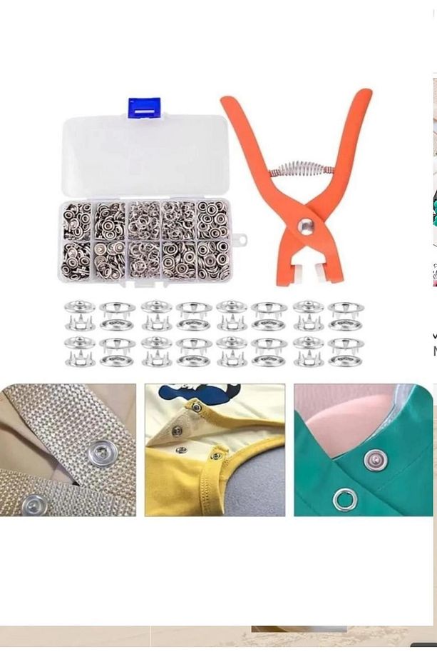 Çıt Çıt Düğme Ve Pensesi 100 Set Çıt Çıt Metal Düğme Yapma Seti - 6