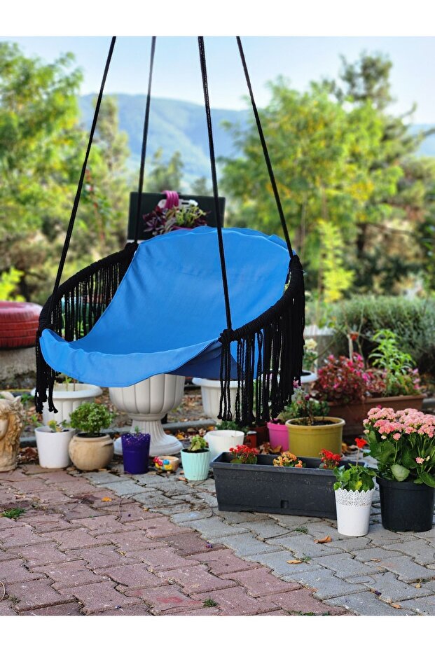 Makrome Kumaş Salıncak Mavi - 1