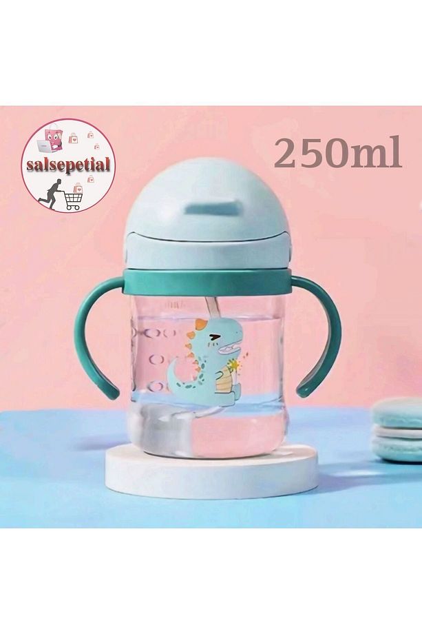 250ml Figürlü Pipeti Suluk Bebek Matara Sevimli Su Şişesi Bebek Pipetli Biberon Matara - 1