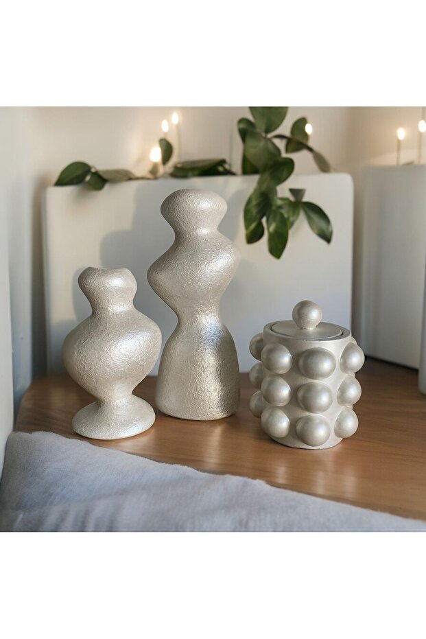 Şamdan Mumluk Seti ( Iki Adet Şamdan Kapaklı Kutu Dahil. ) - 2