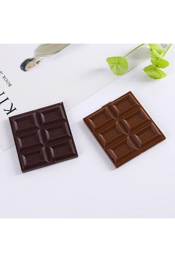 Katlanabilir Mini Makyaj Aynası Çikolata Şekilli El Aynası Çikolata Cep Aynası Tek Taraflı - 6