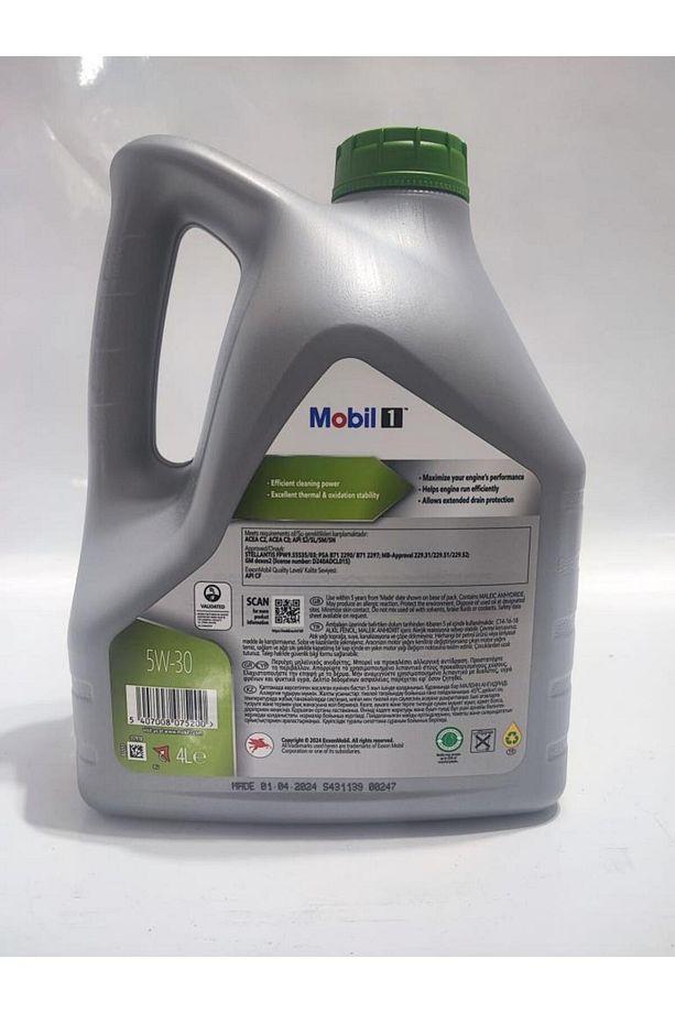 MOBİL 1 ESP FORMULA P DEXOS2 DPF MOTOR YAĞI 5W-30 4 Litre Üretim:2024 - 3