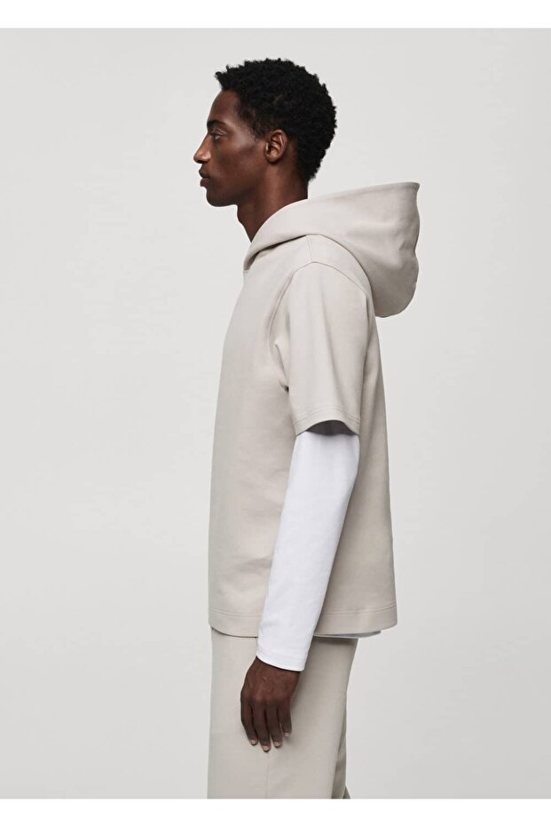 Kısa kollu kapüşonlu sweatshirt - 7