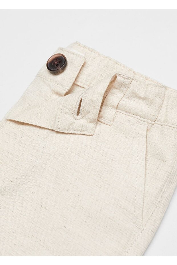 Keten karışımlı bermuda şort - 3