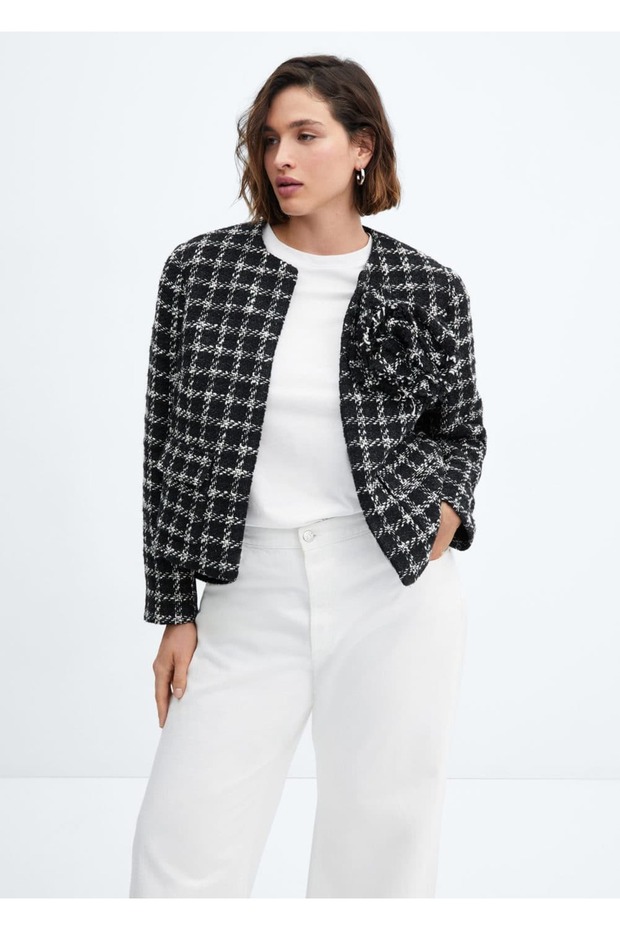 Maksi çiçekli tüvit ceket - 5