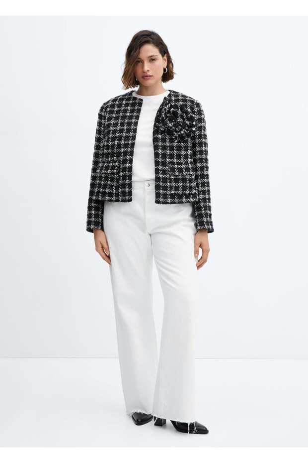 Maksi çiçekli tüvit ceket - 7