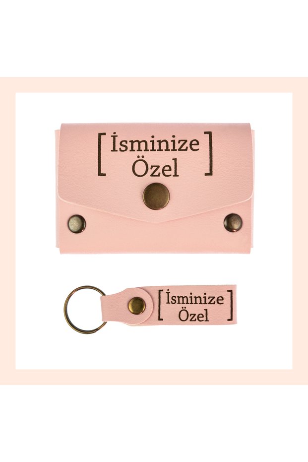 Puppy Mouth, Personalized Leather Wallet and Keychain Set, Gift for Daily Use and Stylish Design