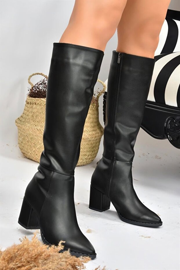 Czarne Botki Damskie Na Grubym Obcasie L251081609 - 5