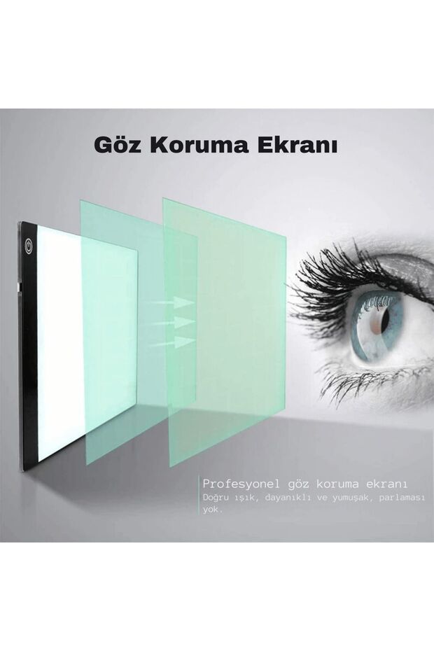A4 Led Işıklı(3 SEVİYE) Çizim Kopyalama Animasyon Portre Dövme Grafik Çizim Tableti - 5