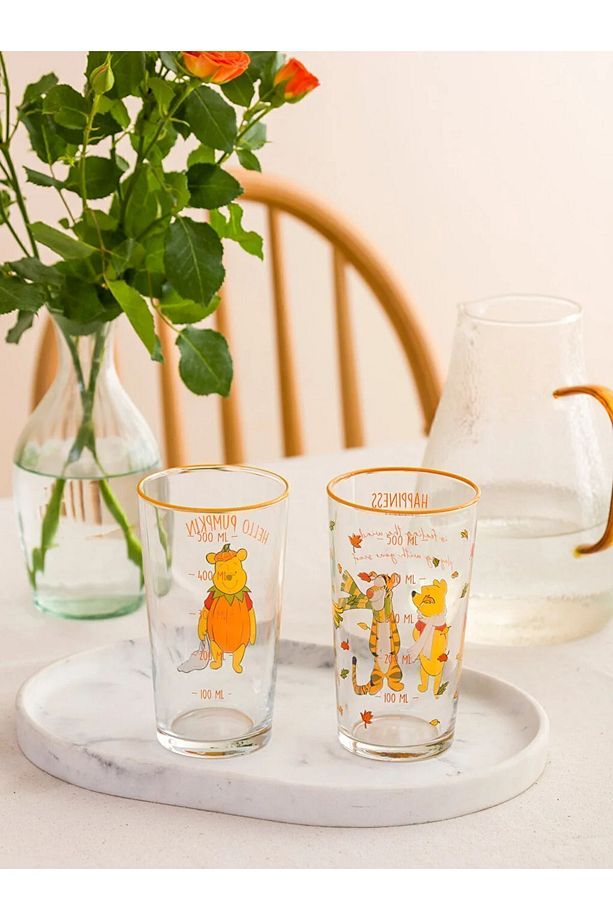 LCW HOME Winnie The Pooh Baskılı Cam Bardak 2'li 570 Ml - 3