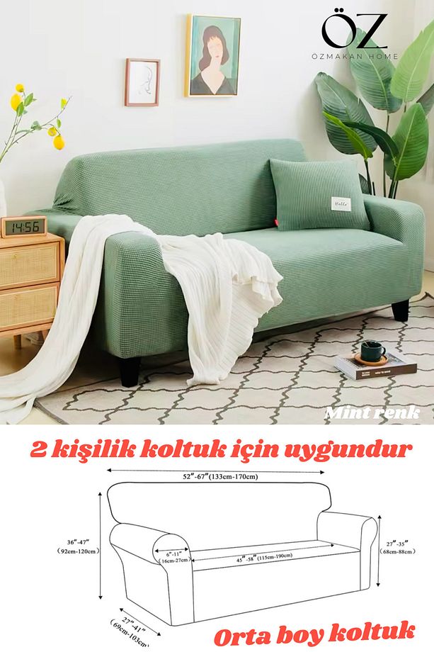 Koltuk kılıfı ,2 kişilik orta boy koltuk örtüsü 1 adet - 1