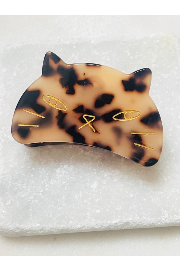 القط ليوبارد منقوشة مشبك مزلاج العظام - 1