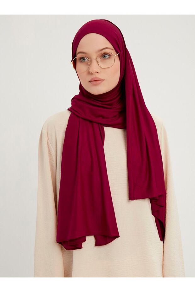 Mercerized Combed Shawl - Cherry - Shawl - 1