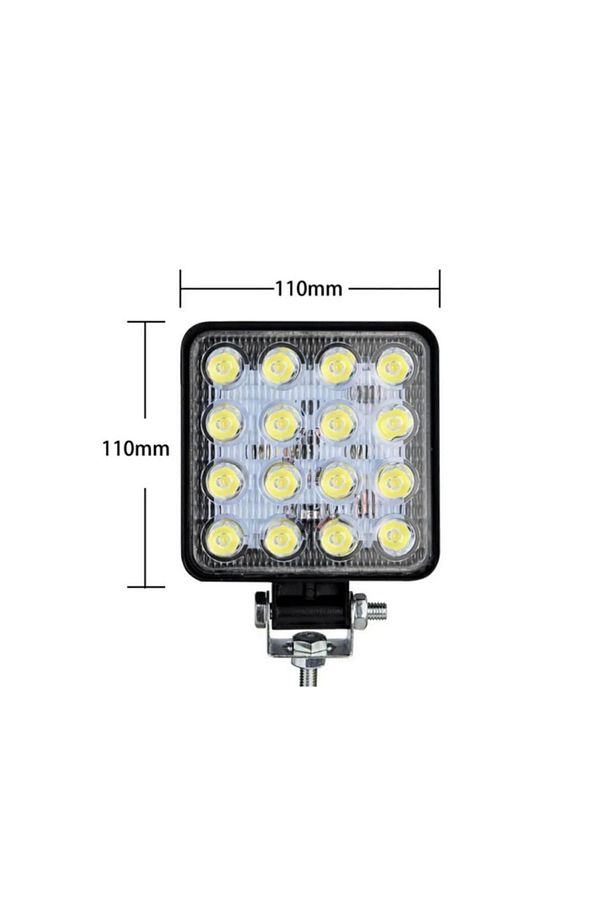 10 Adet 16 Ledli Geri Vites Lambası 12-24v 48w Offroad Projektör Çalışma Lambası - 6