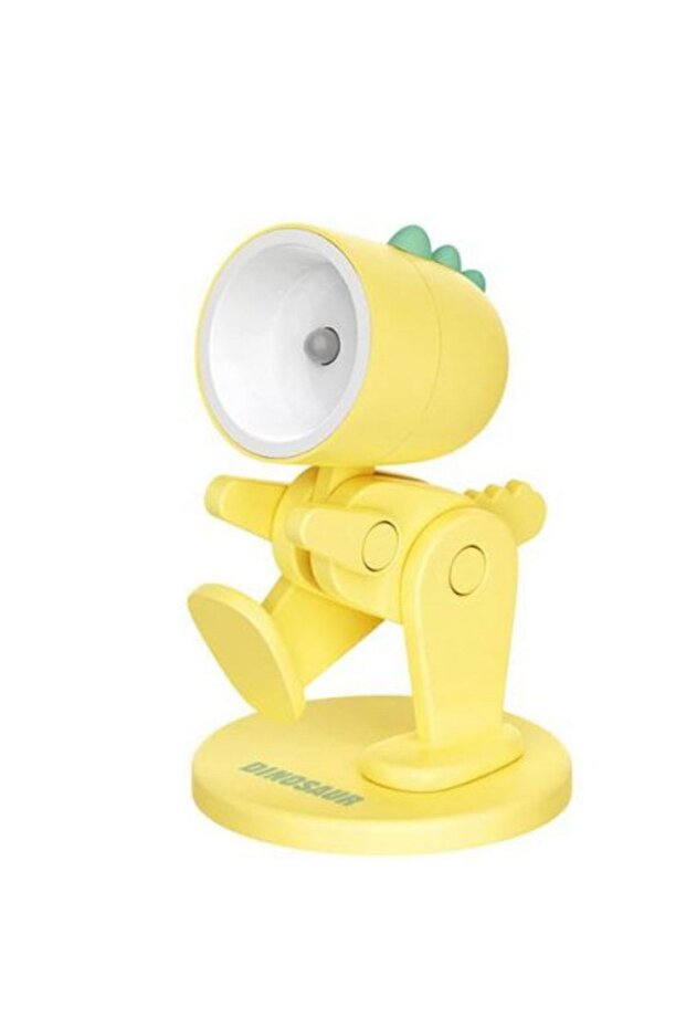 Mini Sarı Led Gece Lambası Sevimli Dinazor Çocuklar Yatak Odası Başucu Oyuncak Masa Lambası - 2