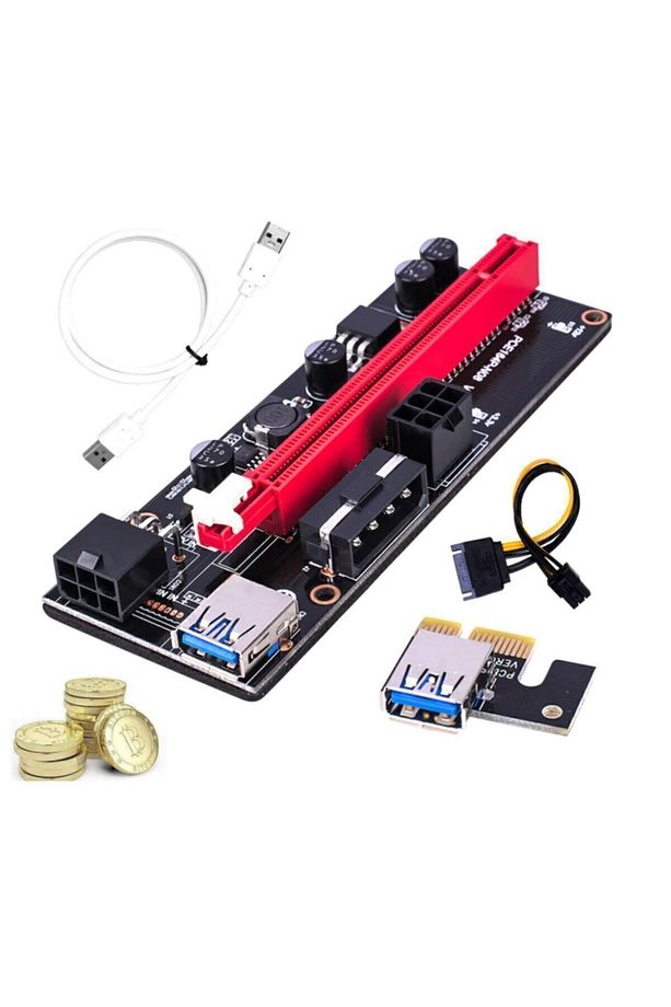 V009s Riser 1x-16x Yükseltici Genişletici Mining Rig Pcı-e Ekran Kartı - 1