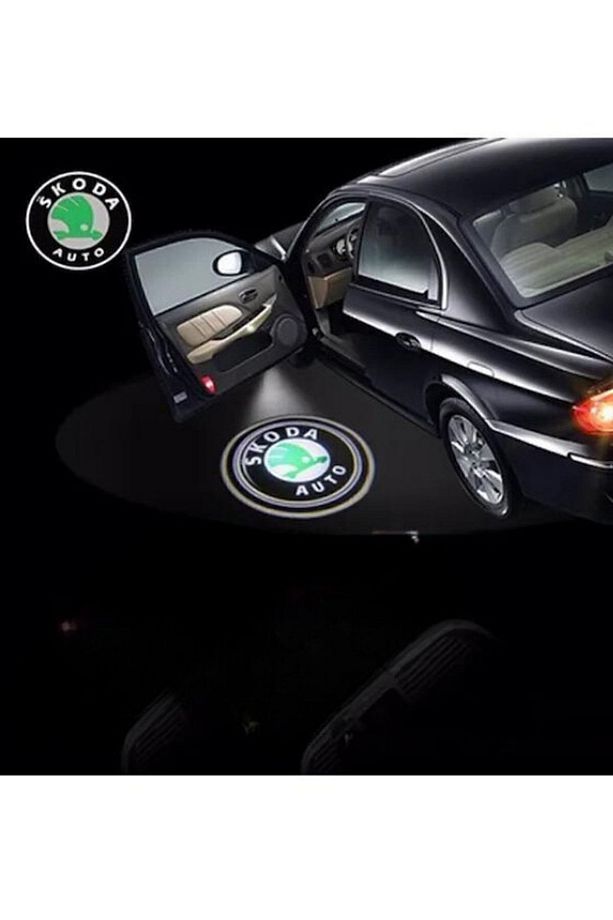 Skoda Logolu Kapı Altı Loga Lamba Pilli Sensörlü Kolay Montaj - 1